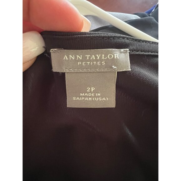 Vintage 90s Ann Taylor Black 3/4 Sleeve V-Neck Wrap Office Siren Corpcore Dress - Picture 7 of 10